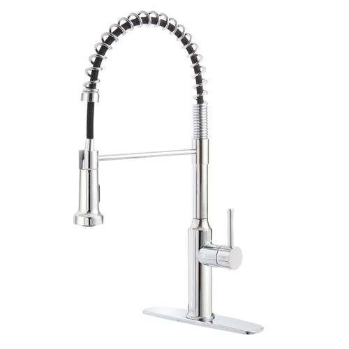 Main product image of Single Handle Kitchen Faucet w/ Exposed Spring (Chrome), 19-401C