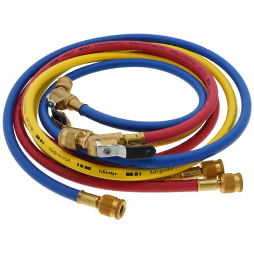 H60BVES3 60" Refrigeration Hoses w/ Ball Valve Ends (3 Pack)