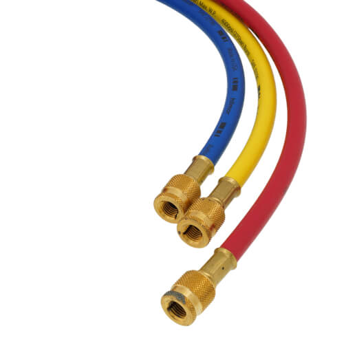 Main product image of H72BVES3 72" Refrigeration Hoses w/ Ball Valve End, 1/4" Dia. (Set of 3)