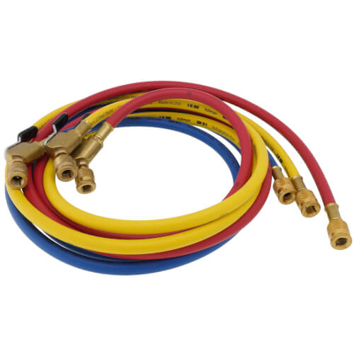 Main product image of H72BVES3 72" Refrigeration Hoses w/ Ball Valve End, 1/4" Dia. (Set of 3)