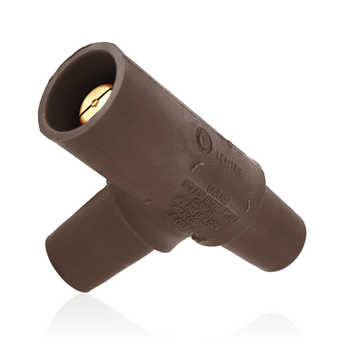Main product image of 16 Series Taper Nose Multi-Way Connector, Cam-Type, Female-Female-Male, Tapping Tee, 400A Max (Brown)