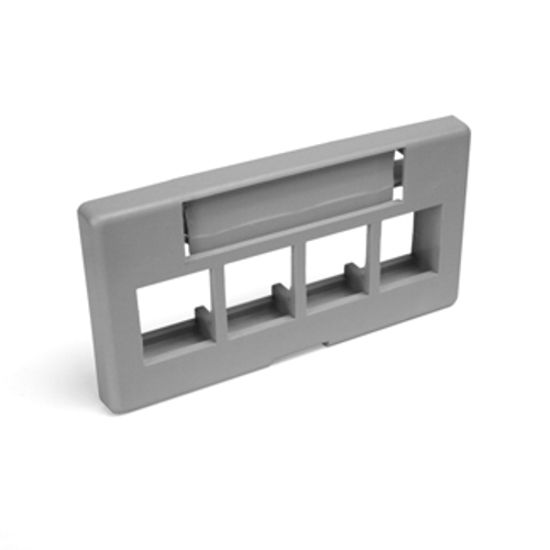 Main product image of Quickport, Modular Furniture Faceplate, 4-port (Gray) Includes 1 Blank Insert.