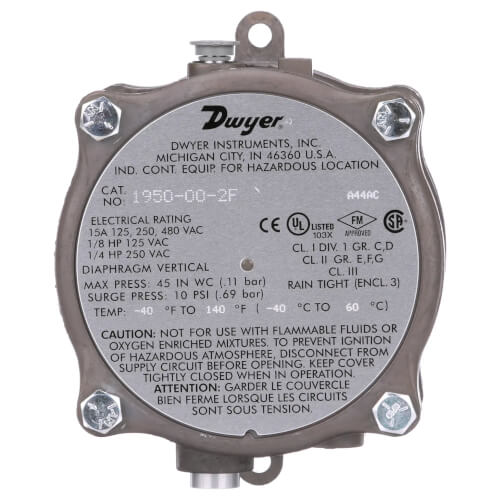 Main product image of Explosion-Proof Differential Pressure Switch (4.0" - 20.0" W.C.)