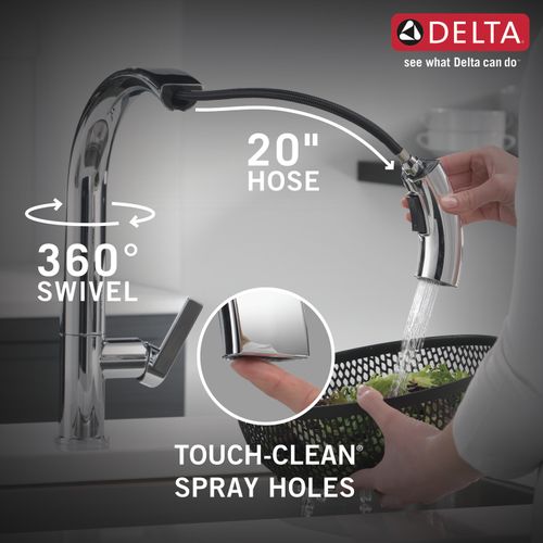 Main product image of Keele Single-handle Pull-down Kitchen Faucet (Chrome), 19824LF