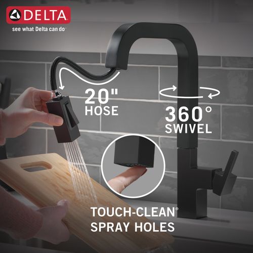 Main product image of Junction Single-handle Pull-down Kitchen Faucet (Matte Black), 19825LF-BL