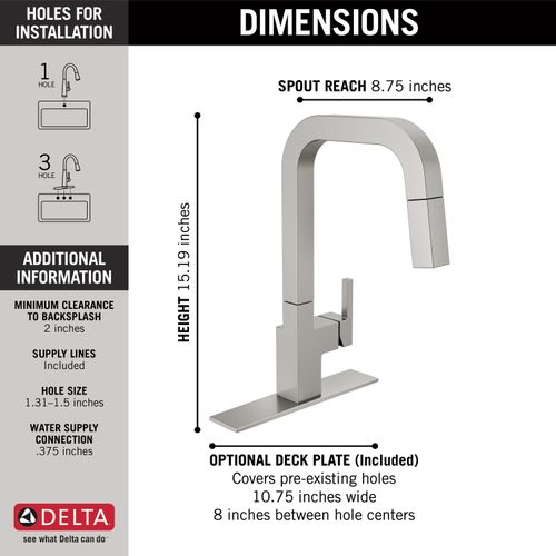 Main product image of Junction Single-handle Pull-down Kitchen Faucet (Spotshield Stainless), 19825LF-SP