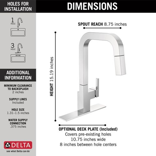 Main product image of Junction Single-handle Pull-down Kitchen Faucet (Chrome), 19825LF