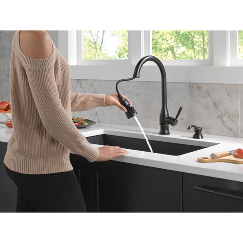 Main product image of Hazelwood 1 Handle Pull-down Kitchen Faucet w/ Soap Dispenser & Shieldspray (Matte Black), 19831Z-BLSD-DST