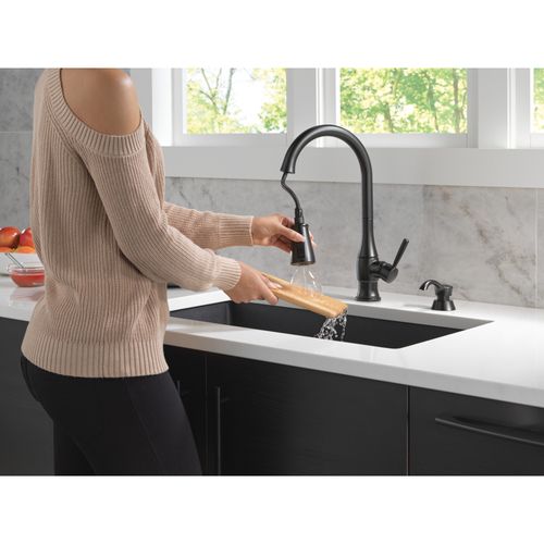 Main product image of Hazelwood 1 Handle Pull-down Kitchen Faucet w/ Soap Dispenser & Shieldspray (Matte Black), 19831Z-BLSD-DST