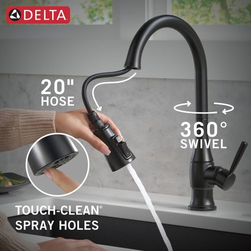 Main product image of Hazelwood 1 Handle Pull-down Kitchen Faucet w/ Soap Dispenser & Shieldspray (Matte Black), 19831Z-BLSD-DST