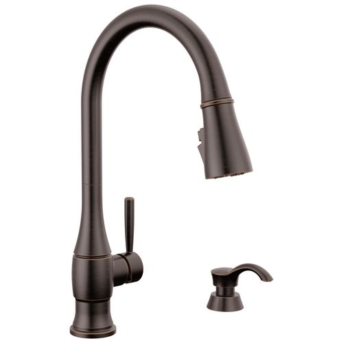 Main product image of Hazelwood 1 Handle Pull-down Kitchen Faucet w/ Soap Dispenser & Shieldspray (Venetian Bronze), 19831Z-RBSD-DST