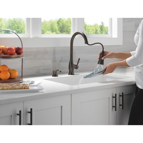 Main product image of Hazelwood 1 Handle Pull-down Kitchen Faucet w/ Soap Dispenser & Shieldspray (Venetian Bronze), 19831Z-RBSD-DST