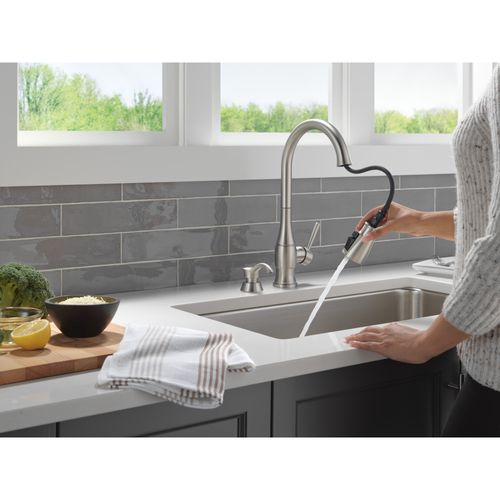 Main product image of Hazelwood 1 Handle Pull-down Kitchen Faucet, Soap Dispenser, Shieldspray (Spotshield Stainless), 19831Z-SPSD-DST