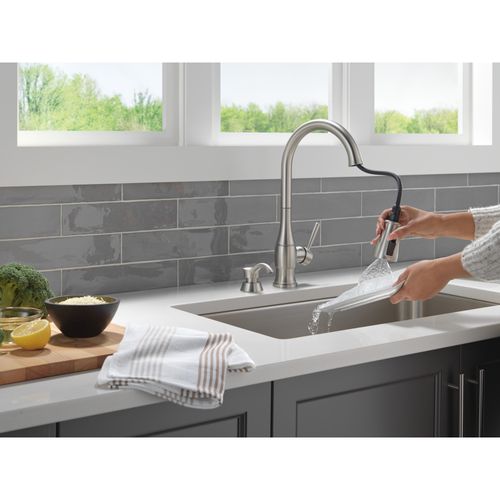 Main product image of Hazelwood 1 Handle Pull-down Kitchen Faucet, Soap Dispenser, Shieldspray (Spotshield Stainless), 19831Z-SPSD-DST