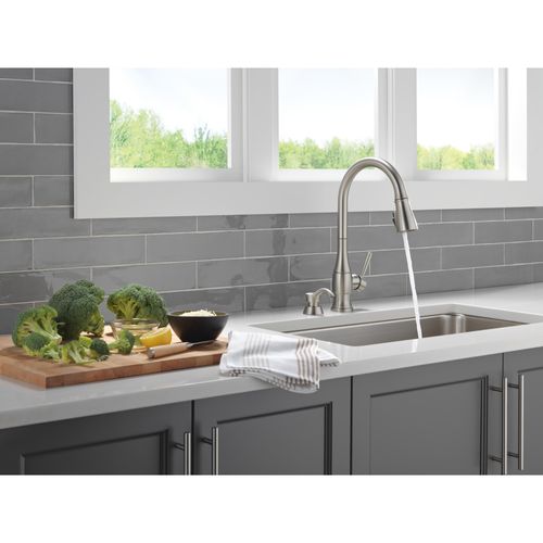 Main product image of Hazelwood 1 Handle Pull-down Kitchen Faucet, Soap Dispenser, Shieldspray (Spotshield Stainless), 19831Z-SPSD-DST
