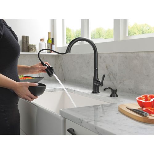 Main product image of Capertee 1 Handle Pull-down Kitchen Faucet w/ Soap Dispenser & Shieldspray (Matte Black), 19877Z-BLSD-DST