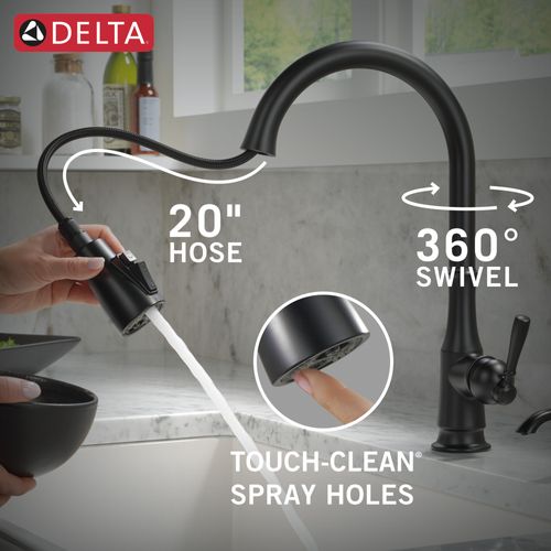 Main product image of Capertee 1 Handle Pull-down Kitchen Faucet w/ Soap Dispenser & Shieldspray (Matte Black), 19877Z-BLSD-DST