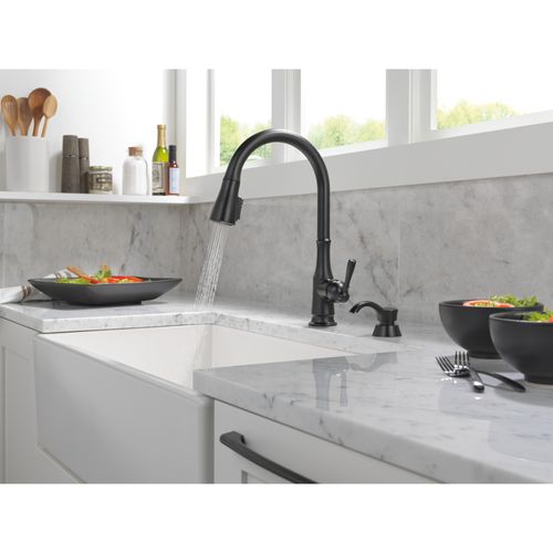Main product image of Capertee 1 Handle Pull-down Kitchen Faucet w/ Soap Dispenser & Shieldspray (Matte Black), 19877Z-BLSD-DST