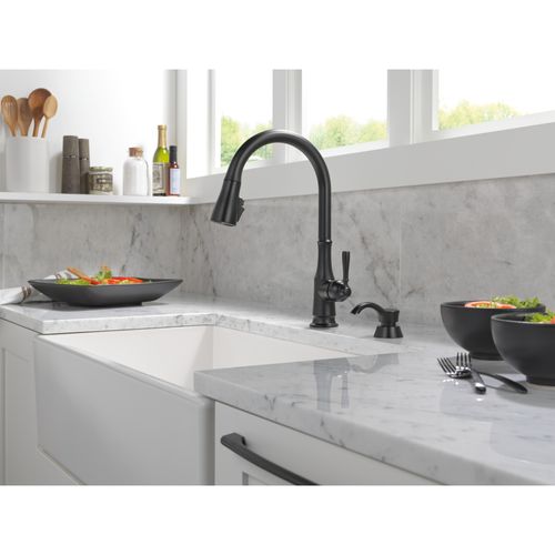 Main product image of Capertee 1 Handle Pull-down Kitchen Faucet w/ Soap Dispenser & Shieldspray (Matte Black), 19877Z-BLSD-DST