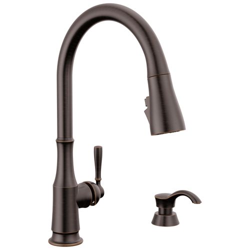 Main product image of Capertee 1 Handle Pull-down Kitchen Faucet w/ Soap Dispenser & Shieldspray (Venetian Bronze), 19877Z-RBSD-DST