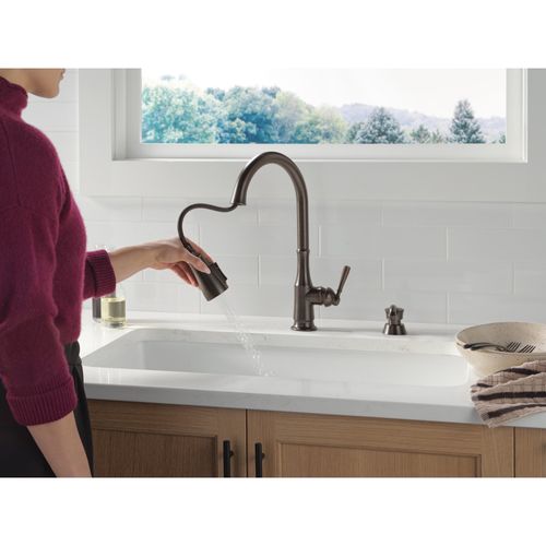 Main product image of Capertee 1 Handle Pull-down Kitchen Faucet w/ Soap Dispenser & Shieldspray (Venetian Bronze), 19877Z-RBSD-DST