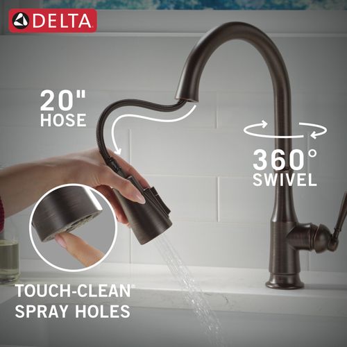Main product image of Capertee 1 Handle Pull-down Kitchen Faucet w/ Soap Dispenser & Shieldspray (Venetian Bronze), 19877Z-RBSD-DST