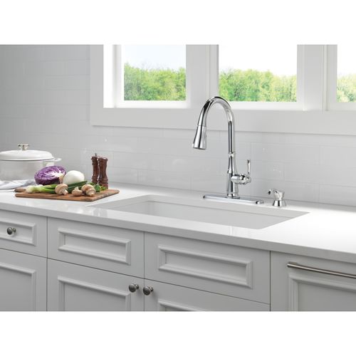 Main product image of Capertee 1 Handle Pull-down Kitchen Faucet w/ Soap Dispenser & Shieldspray (Chrome)