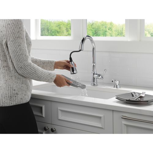 Main product image of Capertee 1 Handle Pull-down Kitchen Faucet w/ Soap Dispenser & Shieldspray (Chrome)
