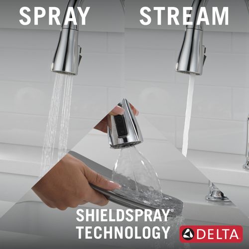 Main product image of Capertee 1 Handle Pull-down Kitchen Faucet w/ Soap Dispenser & Shieldspray (Chrome)