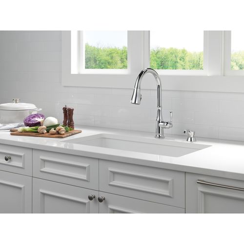 Main product image of Capertee 1 Handle Pull-down Kitchen Faucet w/ Soap Dispenser & Shieldspray (Chrome)