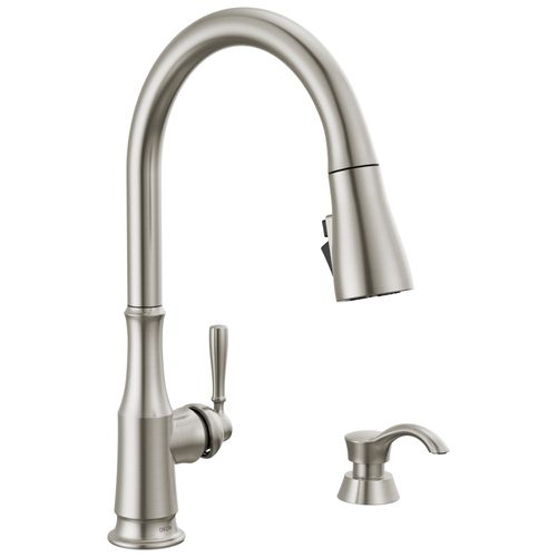 Main product image of Capertee 1 Handle Pull-down Kitchen Faucet w/ Soap Dispenser, Shieldspray (Spotshield Stainless), 19877Z-SPSD-DST