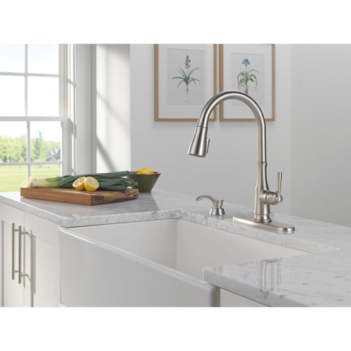 Main product image of Capertee 1 Handle Pull-down Kitchen Faucet w/ Soap Dispenser, Shieldspray (Spotshield Stainless), 19877Z-SPSD-DST
