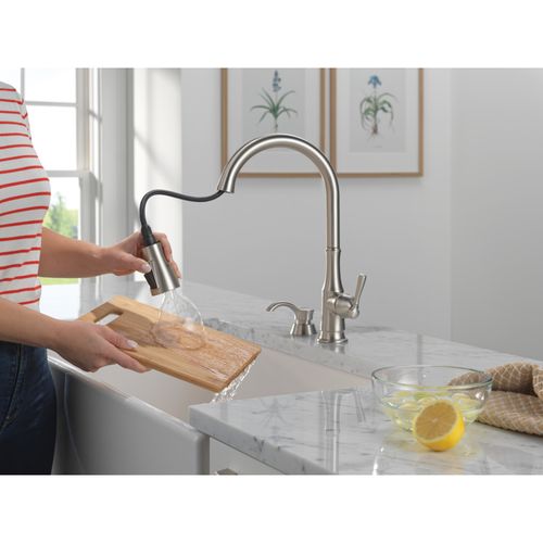 Main product image of Capertee 1 Handle Pull-down Kitchen Faucet w/ Soap Dispenser, Shieldspray (Spotshield Stainless), 19877Z-SPSD-DST