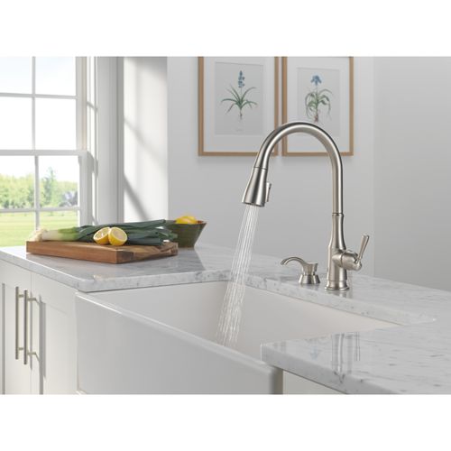 Main product image of Capertee 1 Handle Pull-down Kitchen Faucet w/ Soap Dispenser, Shieldspray (Spotshield Stainless), 19877Z-SPSD-DST