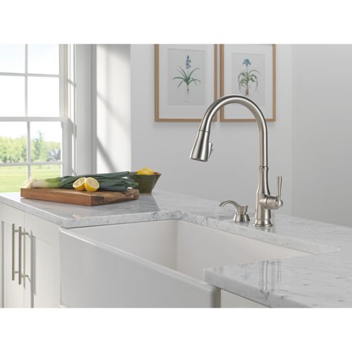 Main product image of Capertee 1 Handle Pull-down Kitchen Faucet w/ Soap Dispenser, Shieldspray (Spotshield Stainless), 19877Z-SPSD-DST