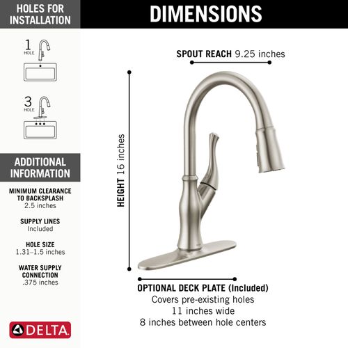 Main product image of Ophelia Single-handle Pull-down Kitchen Faucet (Spotshield Stainless), 19888Z-SP-DST
