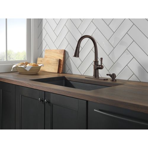 Main product image of Spargo 1 Handle Pull-down Kitchen Faucet w/ Soap Dispenser & Shieldspray (Venetian Bronze), 19964Z-RBSD-DST