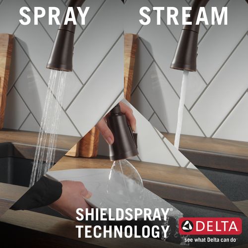 Main product image of Spargo 1 Handle Pull-down Kitchen Faucet w/ Soap Dispenser & Shieldspray (Venetian Bronze), 19964Z-RBSD-DST