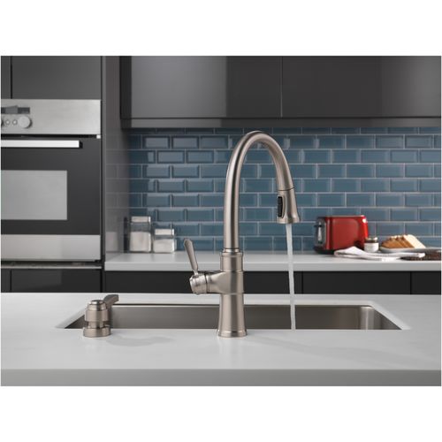 Main product image of Spargo 1 Handle Pull-down Kitchen Faucet w/ Soap Dispenser & Shieldspray (Spotshield Stainless), 19964Z-SPSD-DST