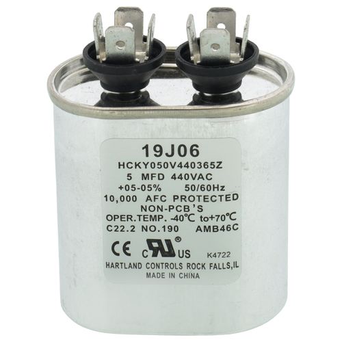 Main product image of 5 MFD Oval Motor Run Capacitor (440V), 19J06