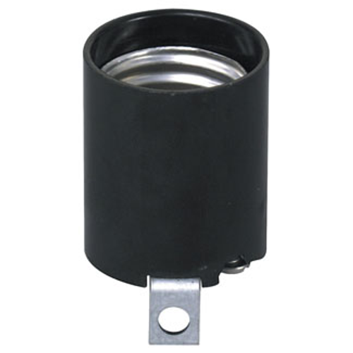 Main product image of Medium Base, 1 Piece, Keyless, Incandescent, Phenolic Lampholder, Bracket Mount, Single Circuit, Back Wired, (Black)