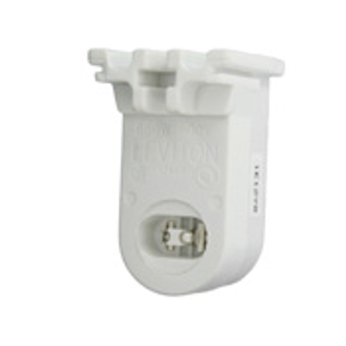 Main product image of Fluorescent Lampholder, Pedastal Base, 660w-600v, High Output,recessed Double Contact, Stationary End, COF White, For Push-in Wiring