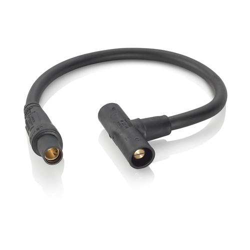 Main product image of 16 Series Cam-Type Taper Nose "Soft" Paralleling Tee, Female plug to Male/Male Tee, 24" Cable Length, 4/0, 400A Max (Black)