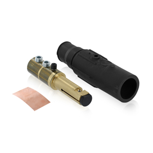 Main product image of 19 Series Complete Male Detachable Plug, Double Set Screw, Ball Nose, Cam-type Connector, Cable Range- 350-500MCM, 690A (Black)