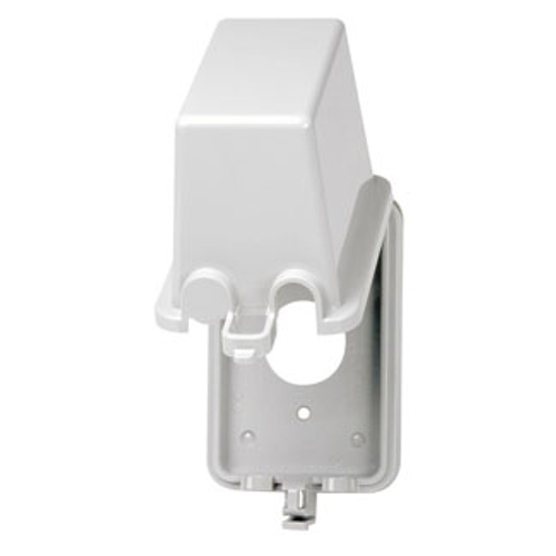 Main product image of 1-Gang (1) 1.406" Hole Receptacle/Wallplate/Faceplate, Vertical Deep Self Closing Lid (Gray)