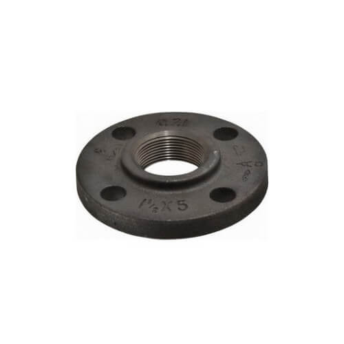 1-1/2" x 5" Black Cast Iron Screwed Companion Flange (Threaded)