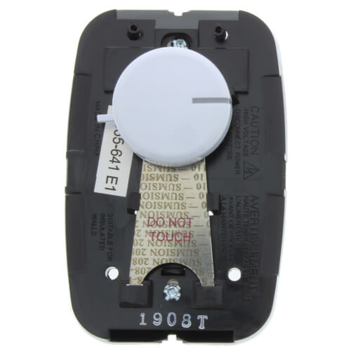 Main product image of Line Voltage Mechanical Bimetal, SPST, Open on Rise, No Thermometer, Wallplate Included (White)