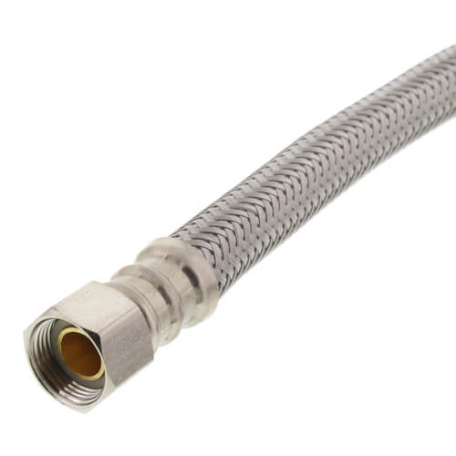 Main product image of 60" Braided Stainless Steel Fits-All Dishwasher Connector w/ MIP Elbow & Adapters (3/8" x 1/2" Compression)