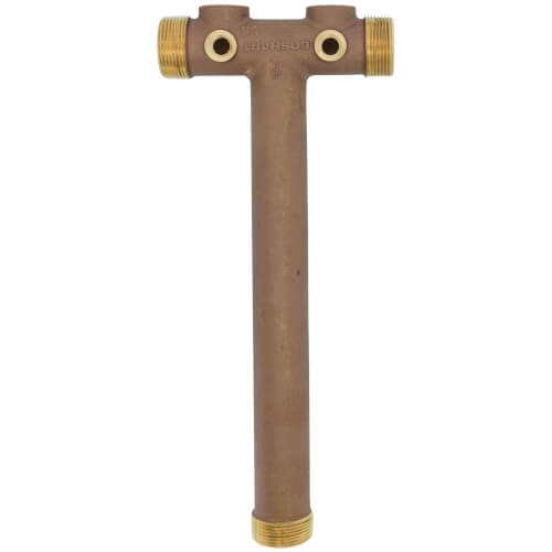 1-1/4" X 13" Center to End, No Lead Brass Solid Tank Tee
