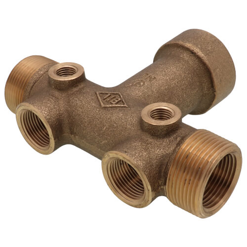 Main product image of 1-1/4" x 3-5/8" Center to End, No Lead Brass Solid Tank Tee